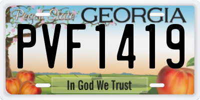 GA license plate PVF1419
