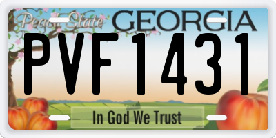 GA license plate PVF1431