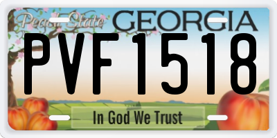 GA license plate PVF1518