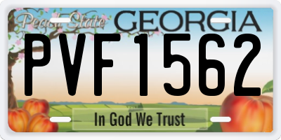 GA license plate PVF1562