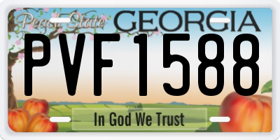 GA license plate PVF1588