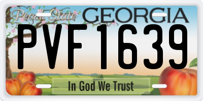 GA license plate PVF1639