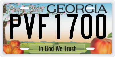 GA license plate PVF1700