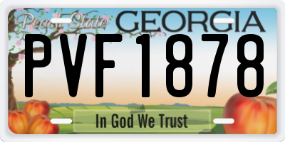 GA license plate PVF1878