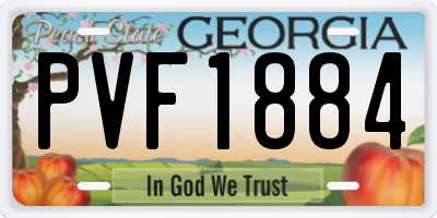 GA license plate PVF1884