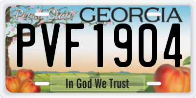GA license plate PVF1904