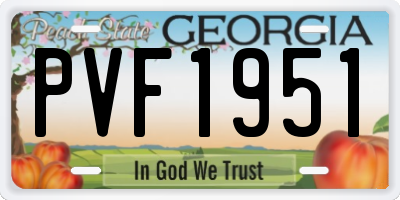 GA license plate PVF1951