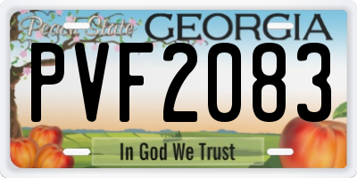 GA license plate PVF2083