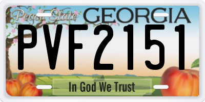 GA license plate PVF2151