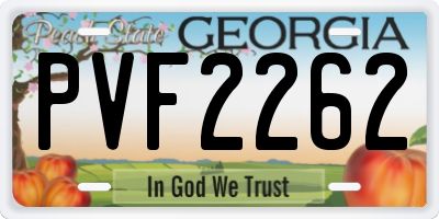GA license plate PVF2262