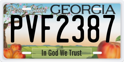 GA license plate PVF2387