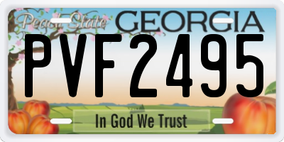 GA license plate PVF2495
