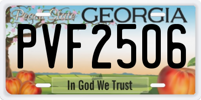 GA license plate PVF2506