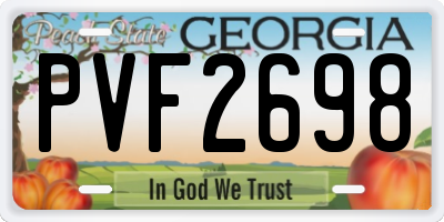 GA license plate PVF2698