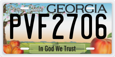 GA license plate PVF2706