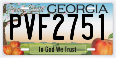 GA license plate PVF2751
