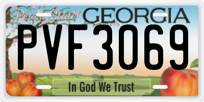 GA license plate PVF3069