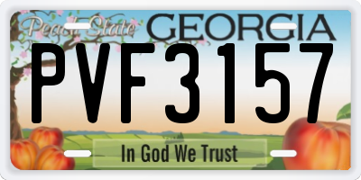 GA license plate PVF3157