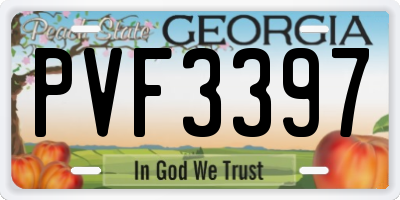 GA license plate PVF3397