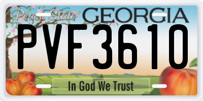 GA license plate PVF3610