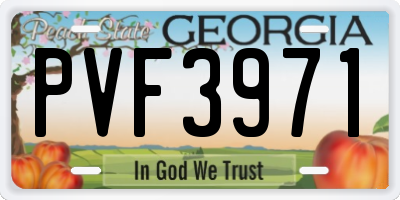 GA license plate PVF3971