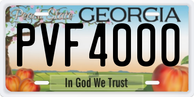 GA license plate PVF4000