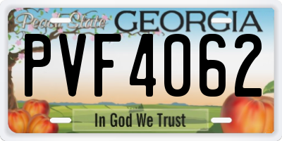 GA license plate PVF4062