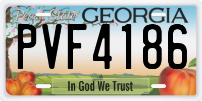 GA license plate PVF4186