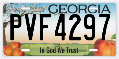 GA license plate PVF4297