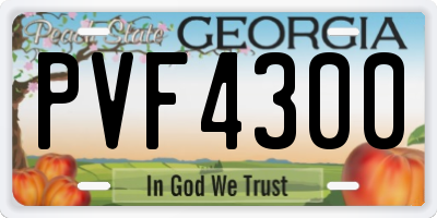 GA license plate PVF4300
