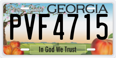 GA license plate PVF4715