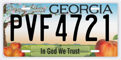 GA license plate PVF4721