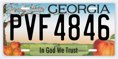 GA license plate PVF4846