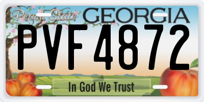 GA license plate PVF4872