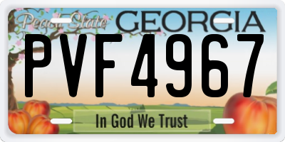 GA license plate PVF4967