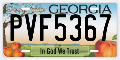 GA license plate PVF5367