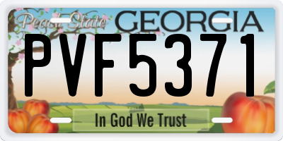 GA license plate PVF5371