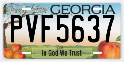 GA license plate PVF5637