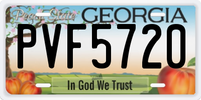 GA license plate PVF5720