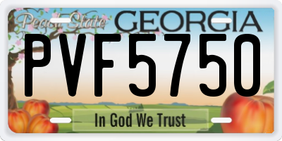 GA license plate PVF5750