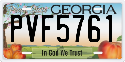 GA license plate PVF5761