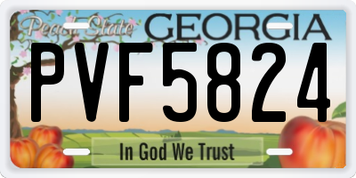 GA license plate PVF5824