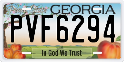 GA license plate PVF6294