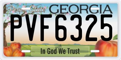GA license plate PVF6325