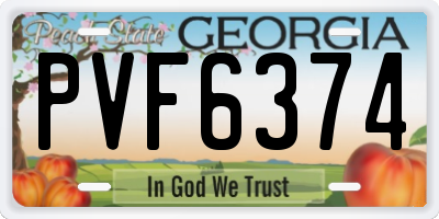 GA license plate PVF6374