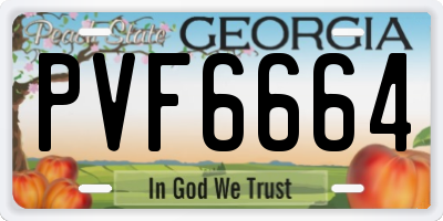 GA license plate PVF6664