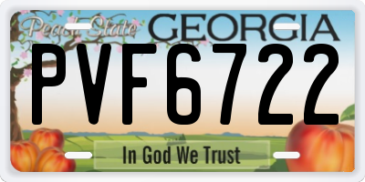 GA license plate PVF6722