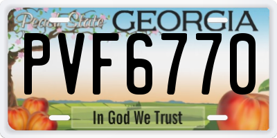 GA license plate PVF6770
