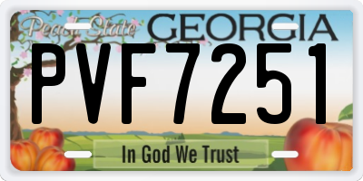 GA license plate PVF7251