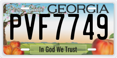GA license plate PVF7749